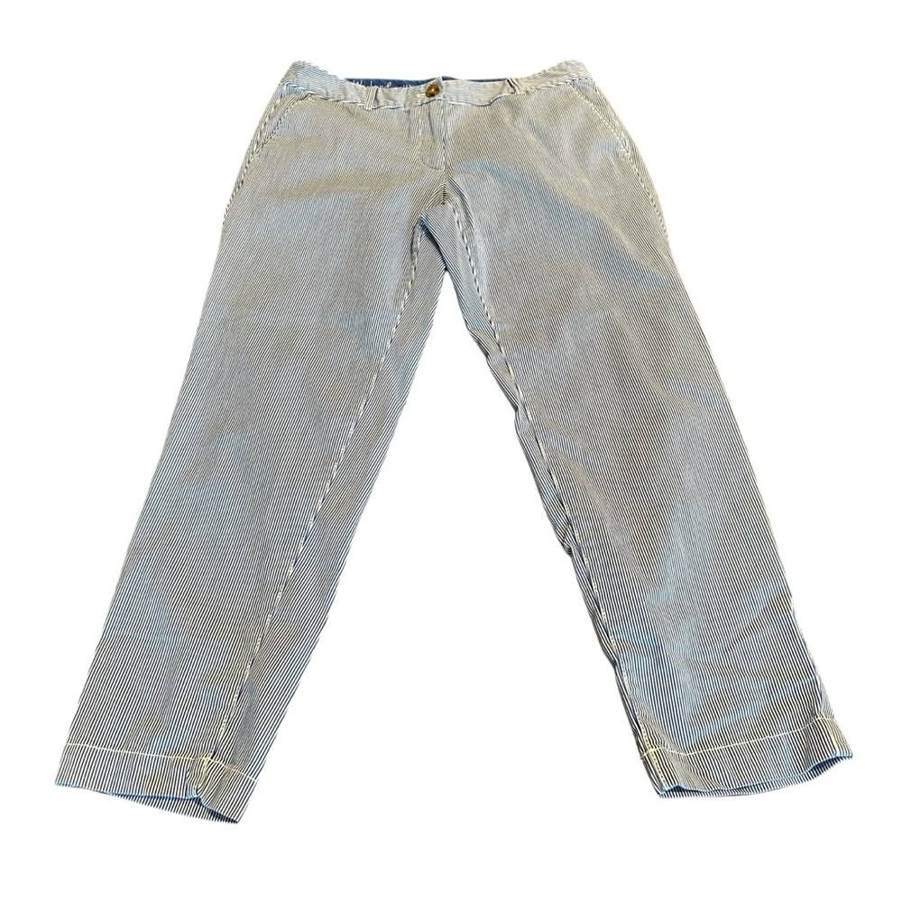 Talbots Women’s Weekend Chino Striped Blue and White Pants Size 6P